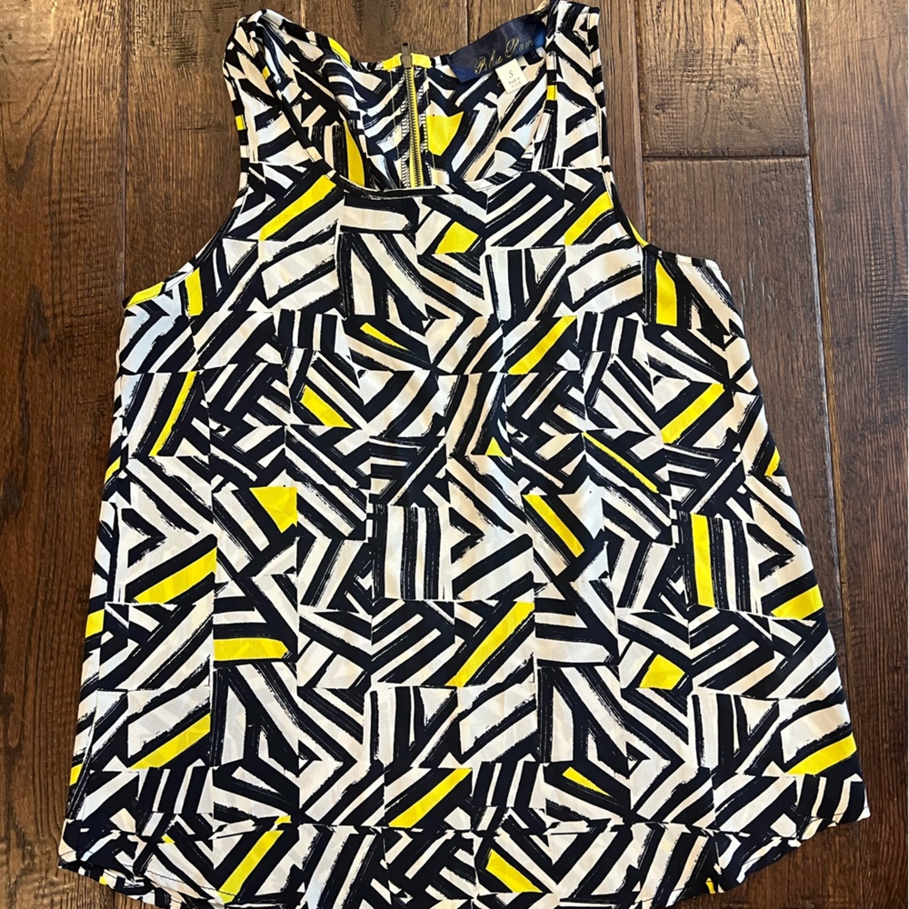 Blue Rain Sleeveless blue, white, and yellow shirt